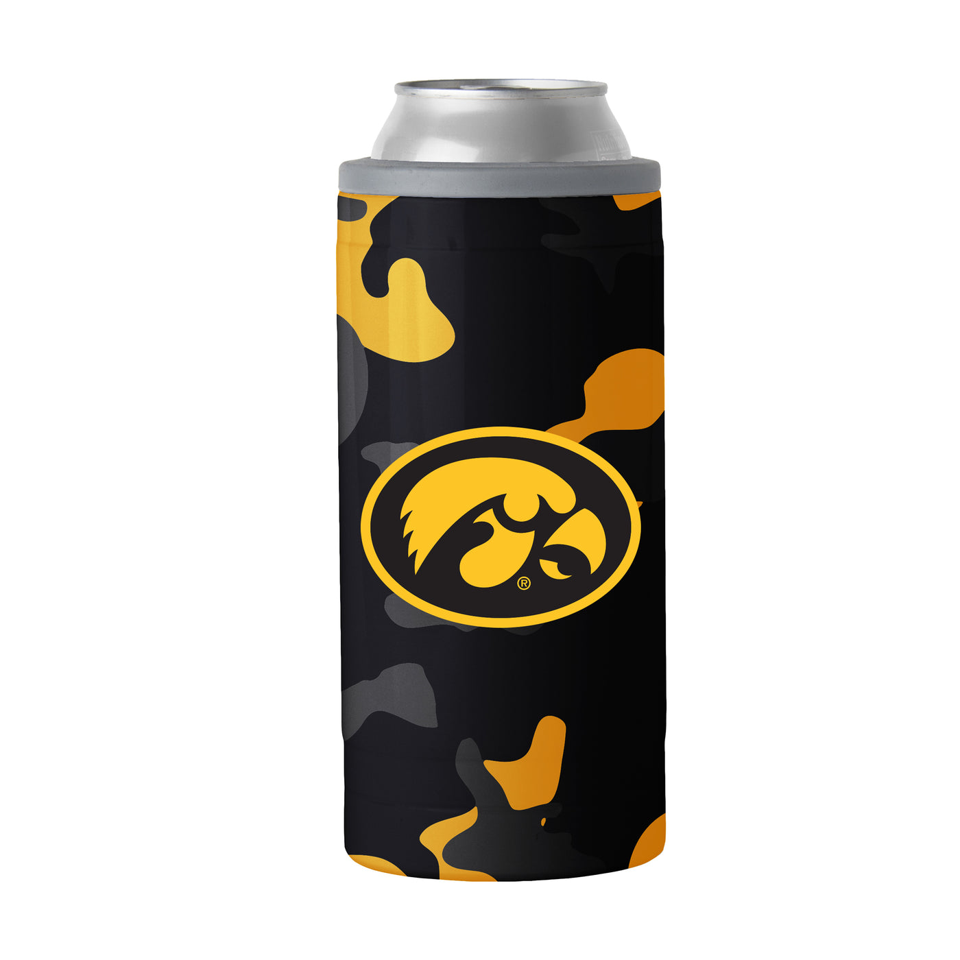 Iowa Camo Swagger 12oz Slim Can Coolie