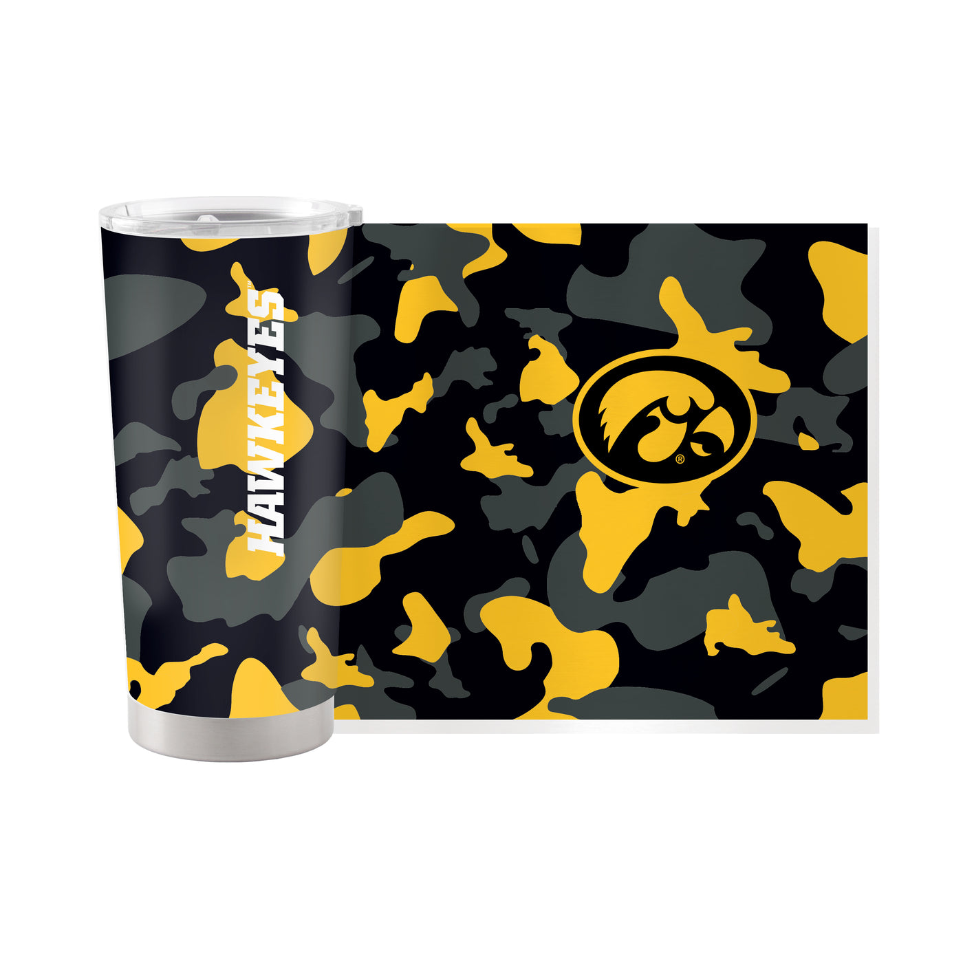 Iowa 20oz Camo Stainless Steel Tumbler