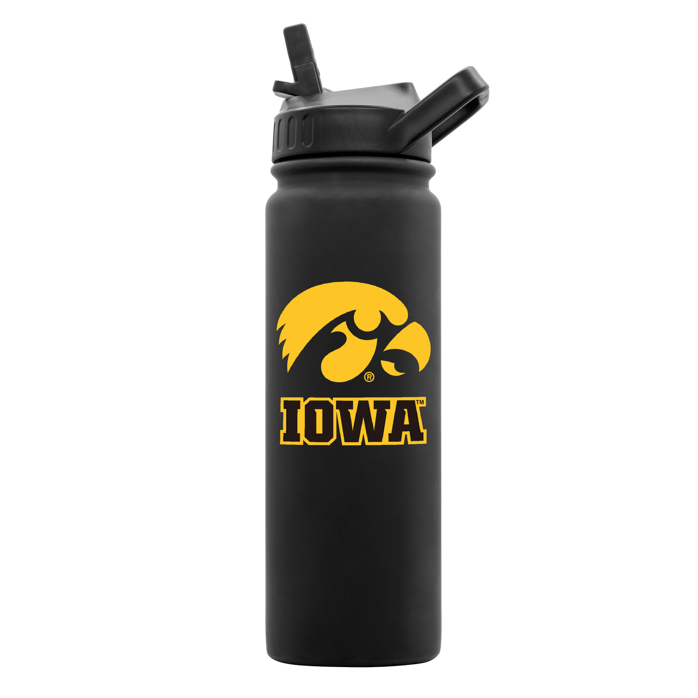 Iowa 24oz Black Soft Touch Bottle