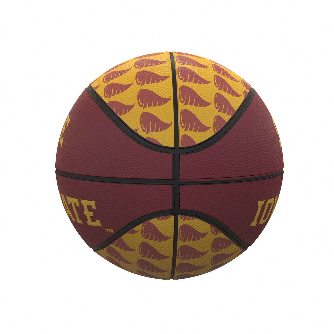 Iowa State Repeating Logo Mini-Size Rubber Basketball - Logo Brands