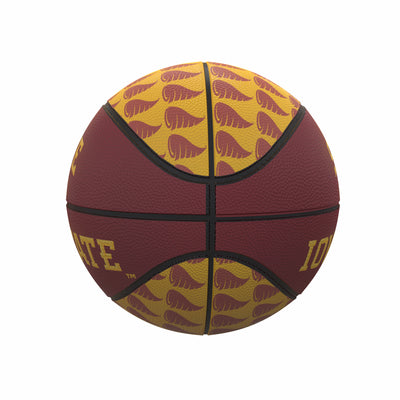Iowa State Repeating Logo Mini-Size Rubber Basketball - Logo Brands