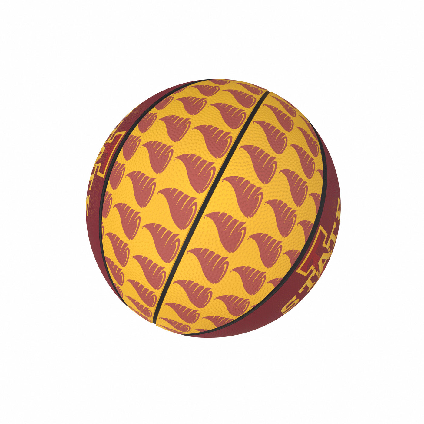 Iowa State Repeating Logo Mini-Size Rubber Basketball - Logo Brands