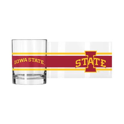 Iowa State 14oz Stripe Rocks Glass