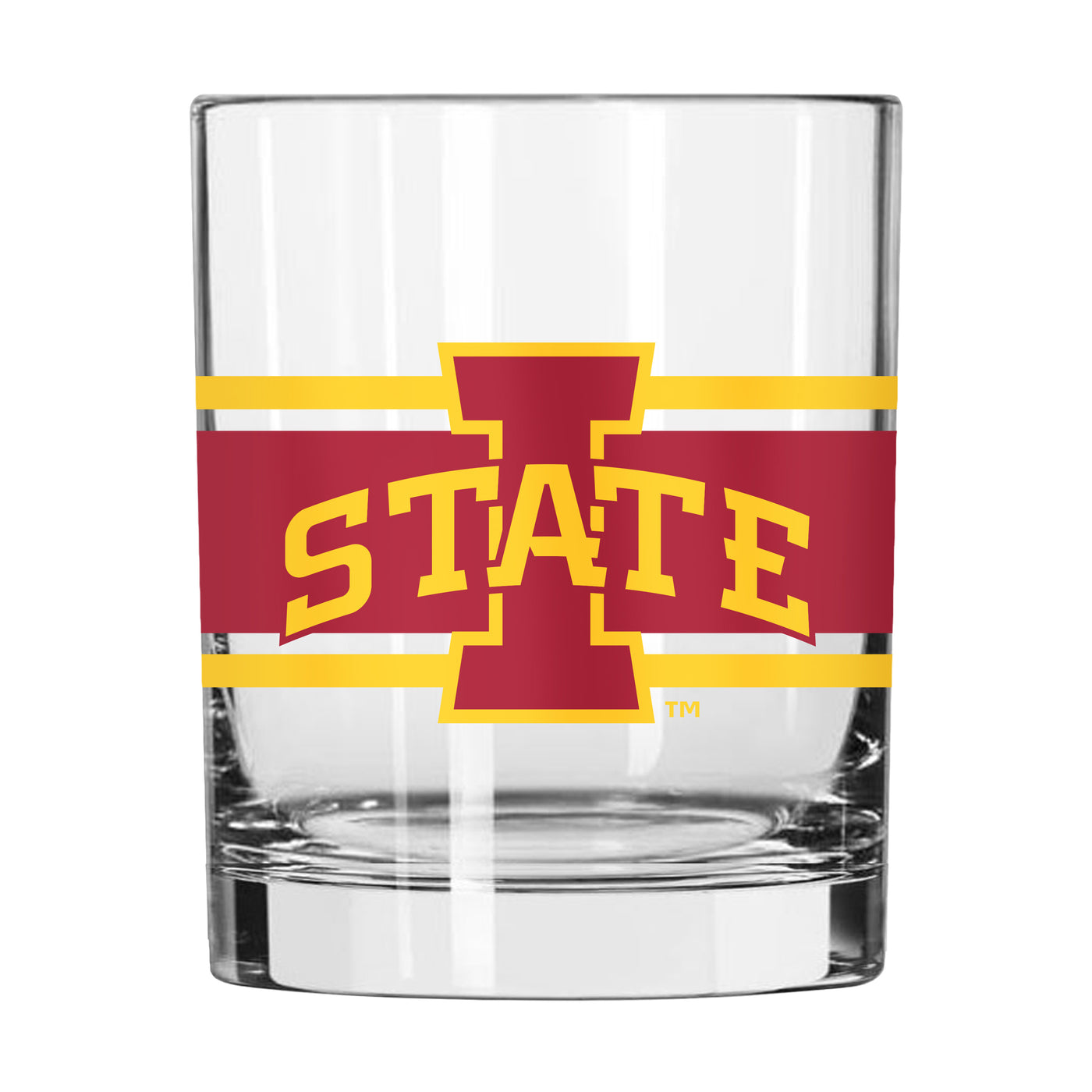 Iowa State 14oz Stripe Rocks Glass