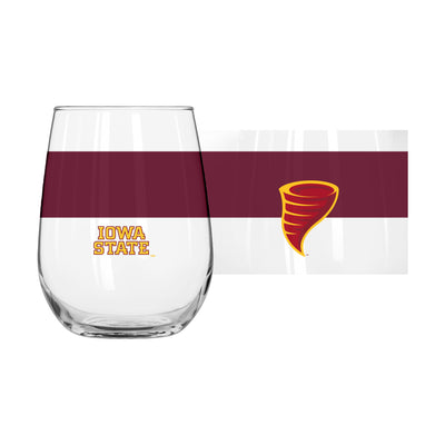 Iowa State 16oz Color Block Curved Beverage Glass - Logo Brands