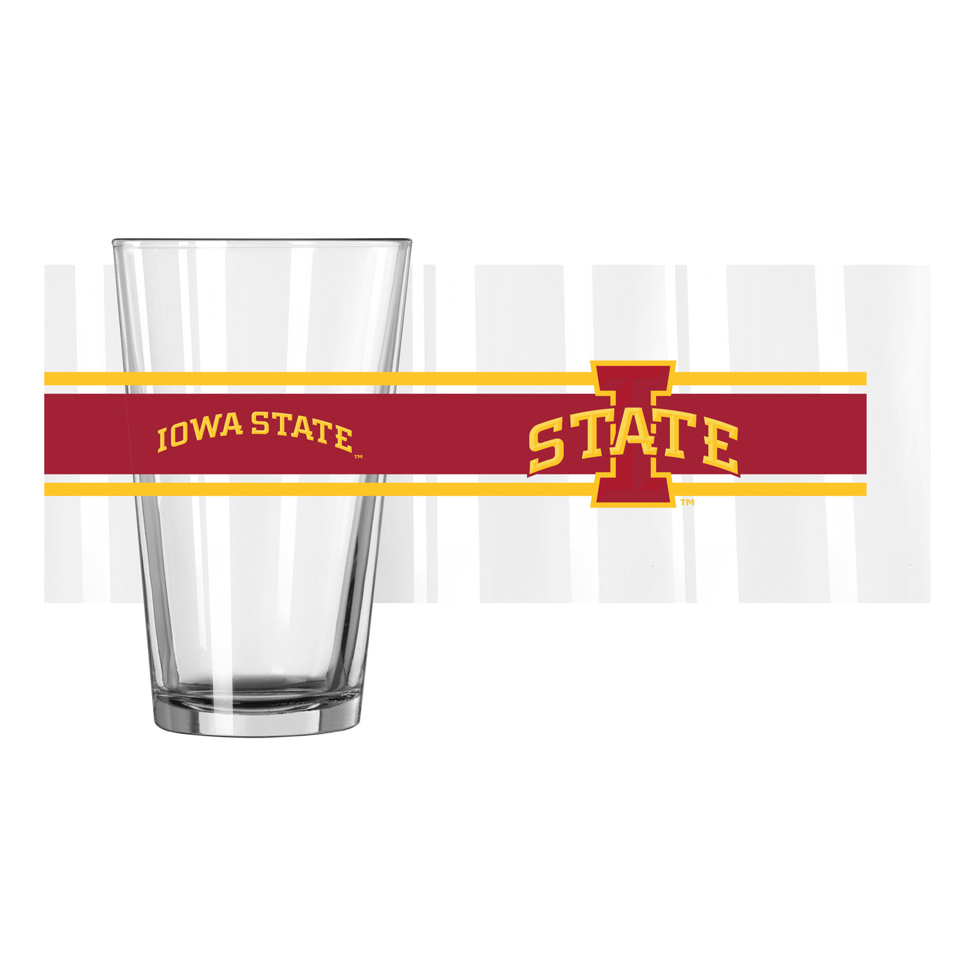 Iowa State 16oz Stripe Pint Glass