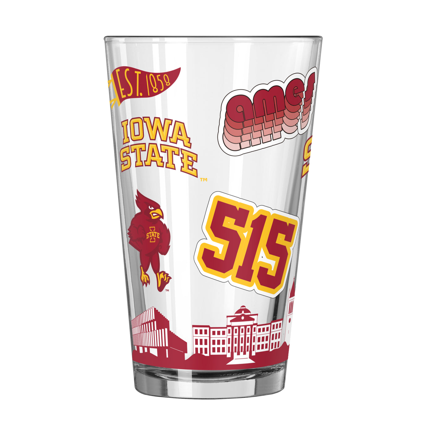 Iowa State 16oz Native Pint Glass