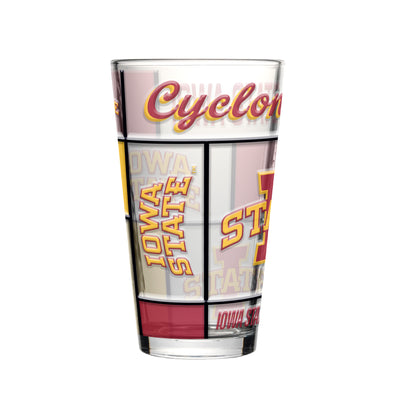 Iowa State 16oz Quilted Stained Pint Glass