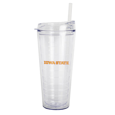 Iowa State 22oz Flipside Dbl Wall Clear Tumbler