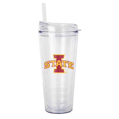 Iowa State 22oz Flipside Dbl Wall Clear Tumbler