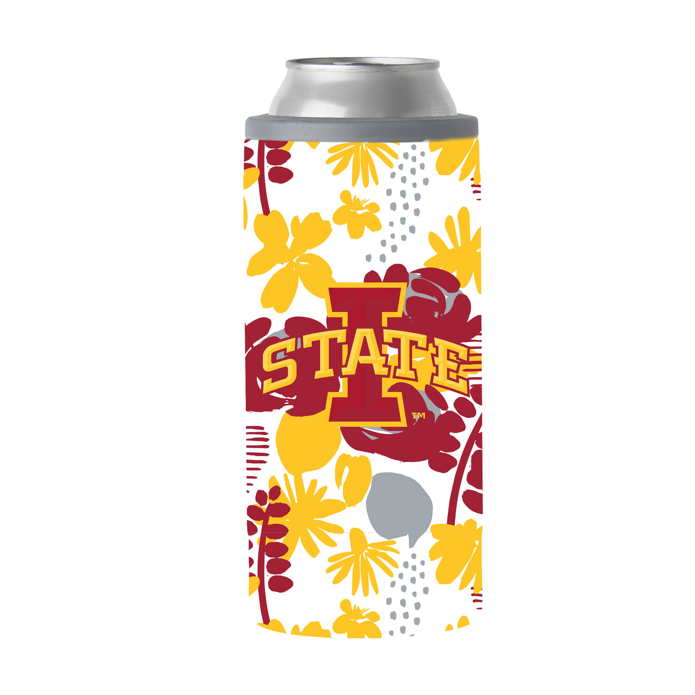 Iowa State 12oz Floral Slim Can Coolie