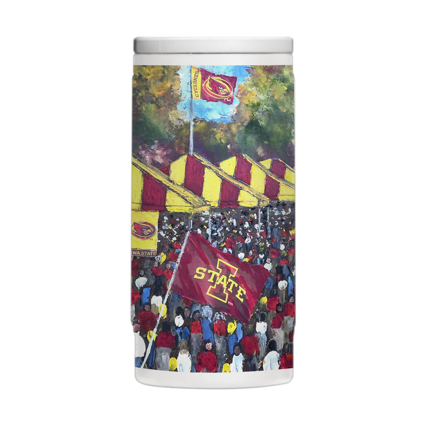 Iowa State 12oz Collector Powder Coat Slim Can Coolie