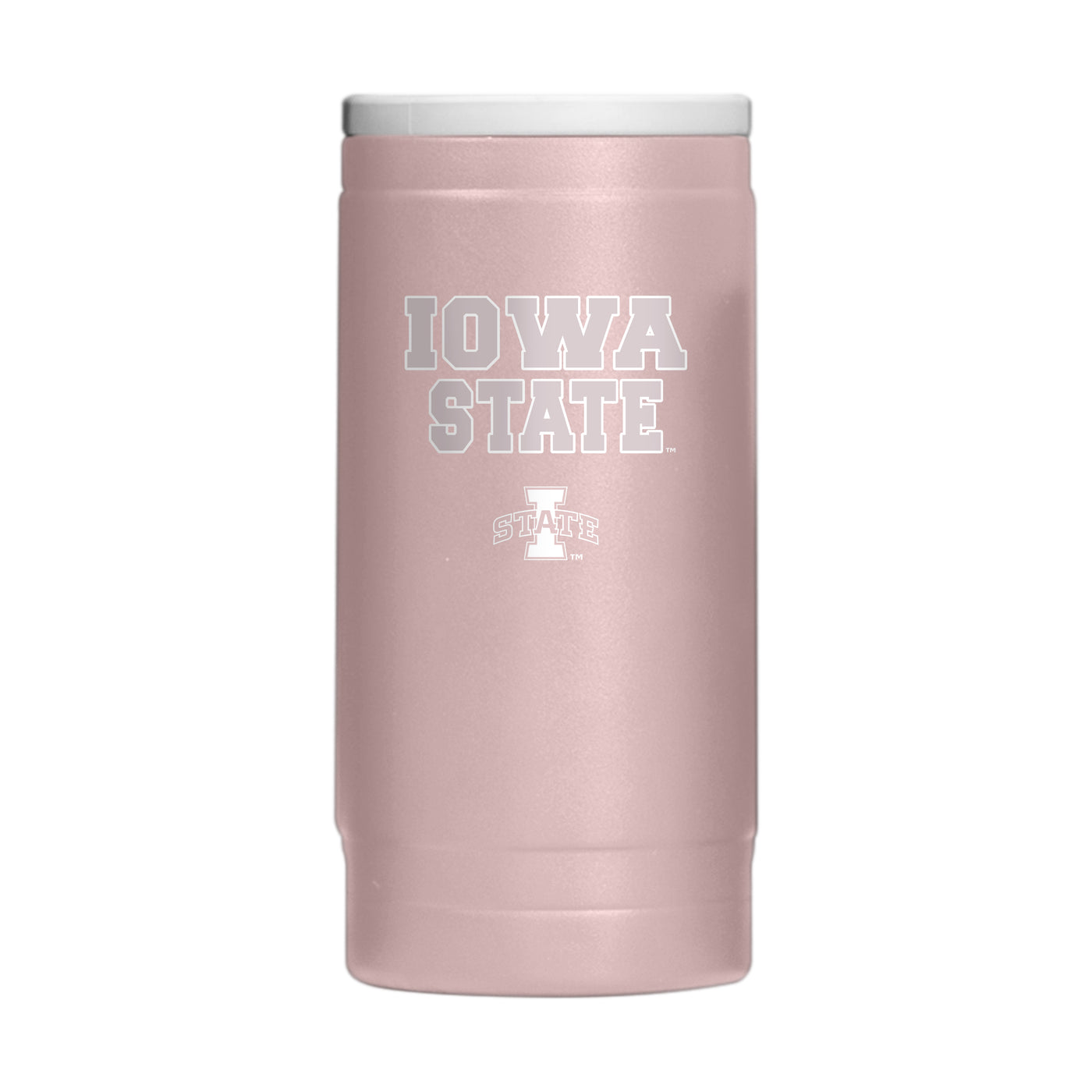 Iowa State  Stencil Powder Coat Slim Can Coolie
