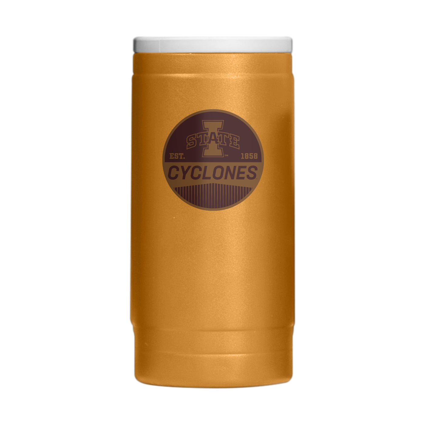 Iowa State 12oz Badge Powdercoat SlimCan Coolie
