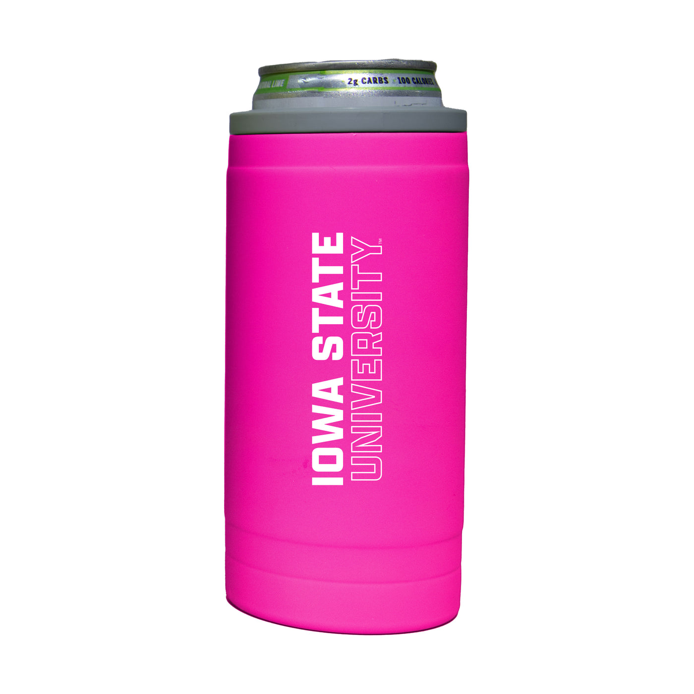 Iowa State 12oz Electric Stacked Soft Touch Slim Coolie
