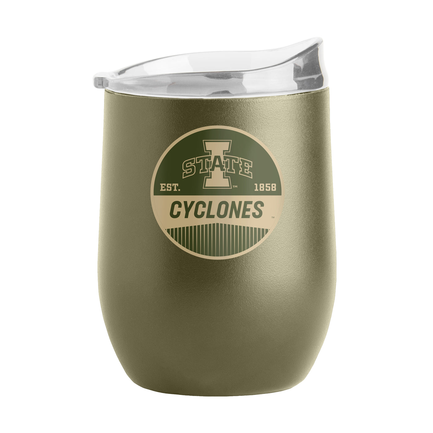 Iowa State 16oz Badge Powder Coat Curved Beverage - Logo Brands