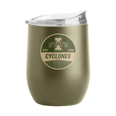 Iowa State 16oz Badge Powder Coat Curved Beverage - Logo Brands