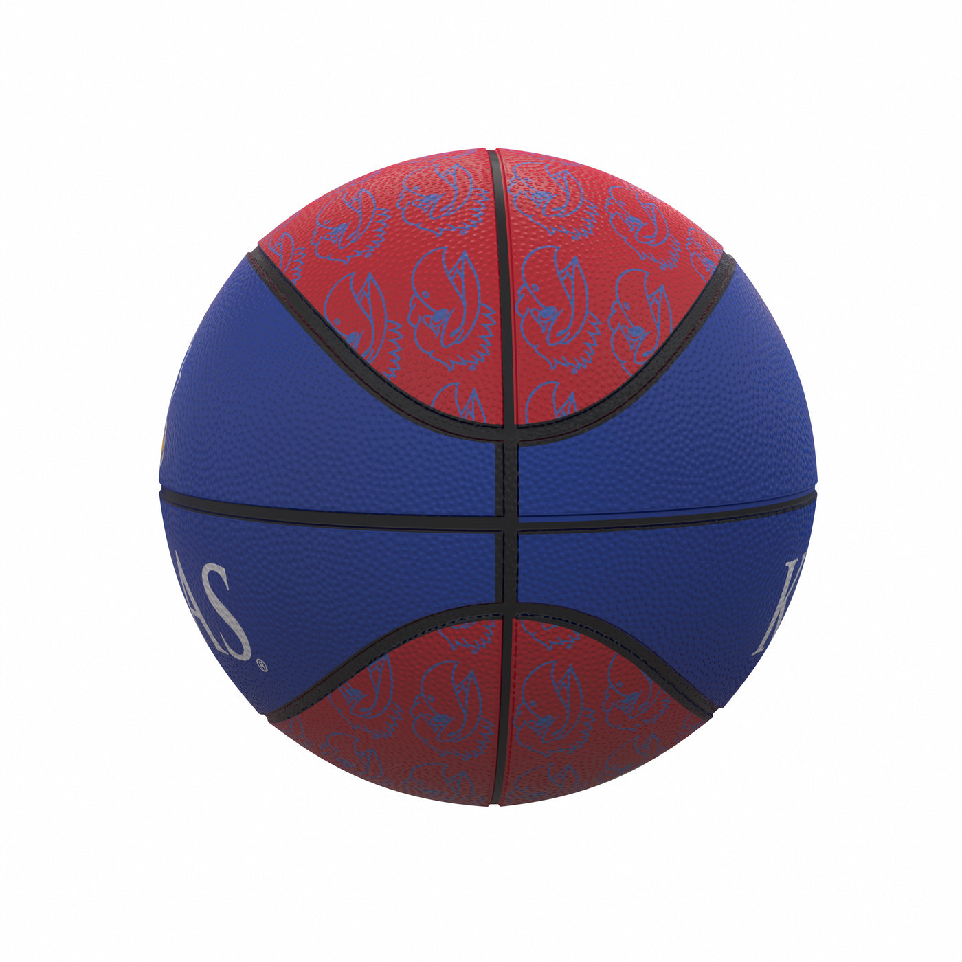 Kansas Repeating Logo Mini-Size Rubber Basketball