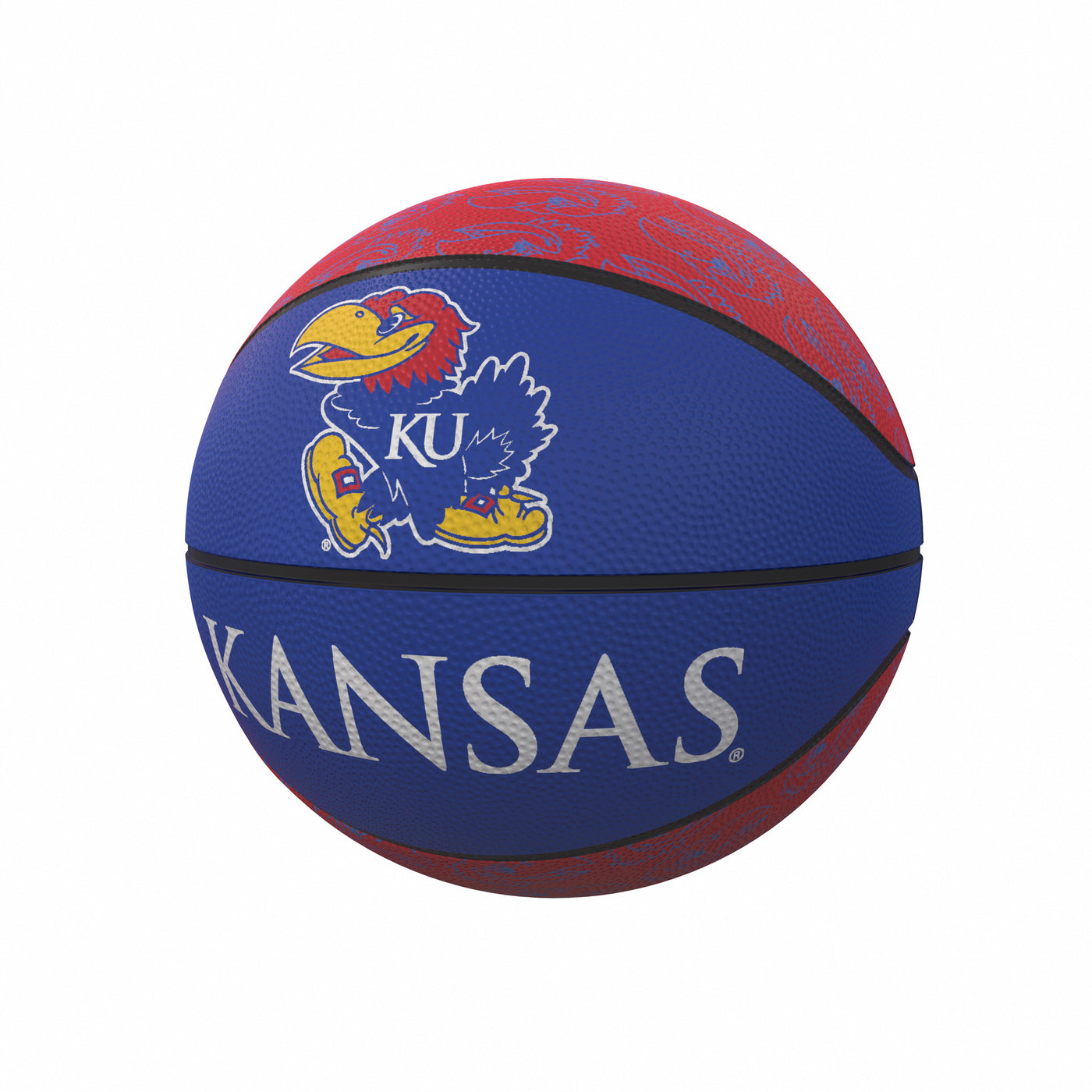 Kansas Repeating Logo Mini-Size Rubber Basketball