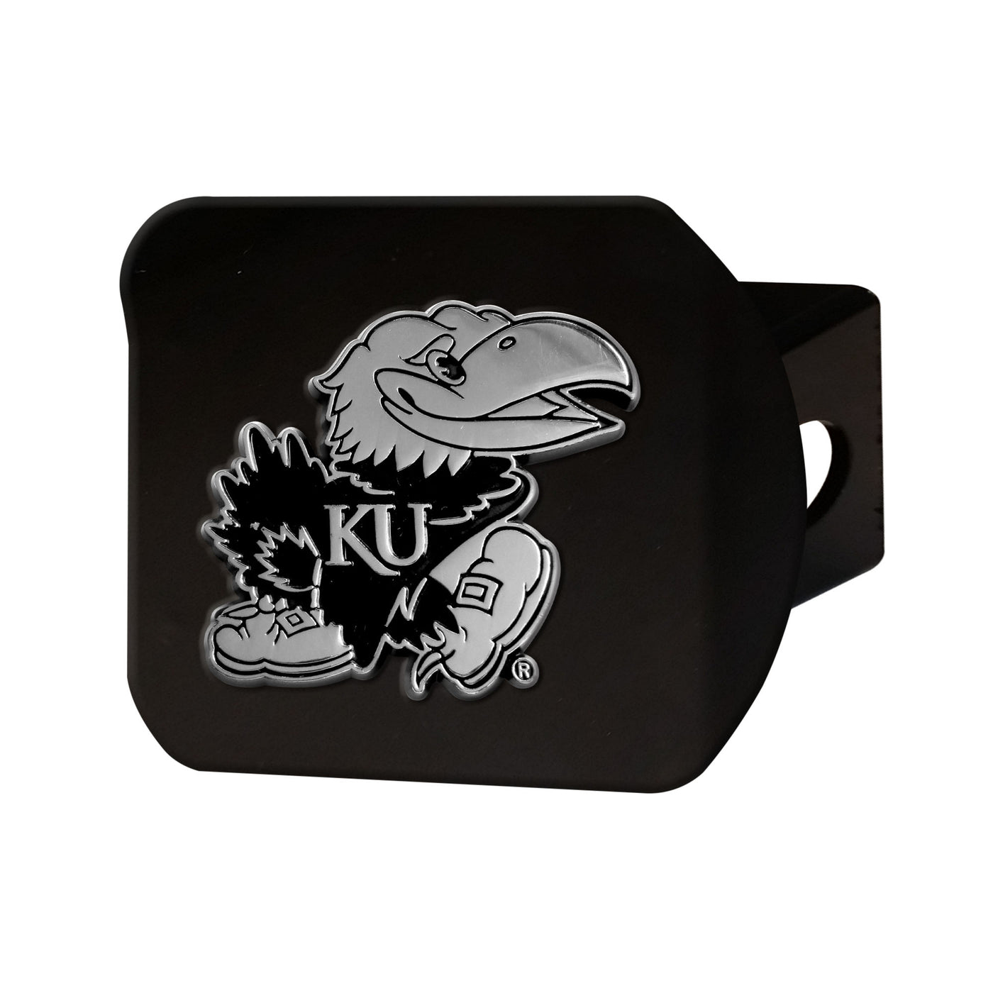 University of Kansas Chrome on Black Hitch Cover