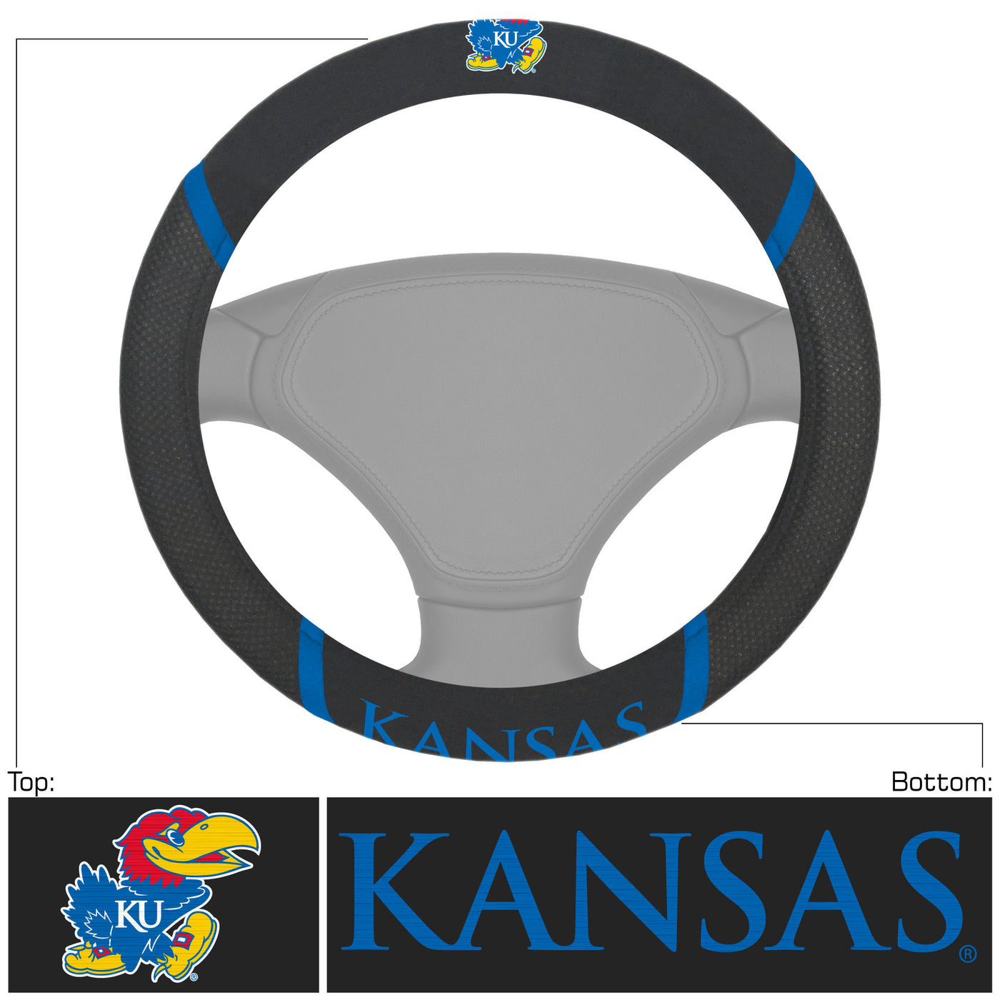 University of Kansas Steering Wheel Cover
