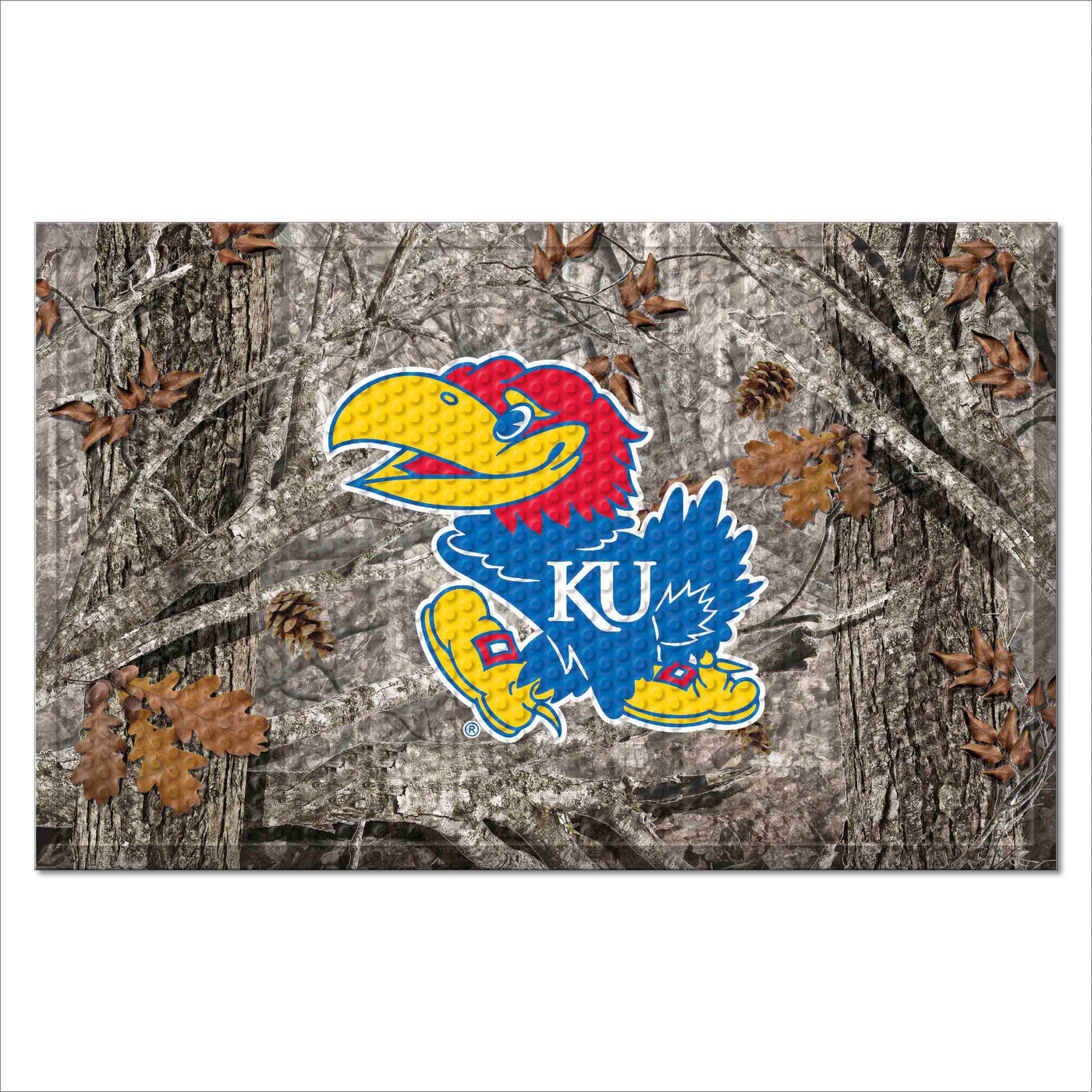University of Kansas Camo Scraper Mat