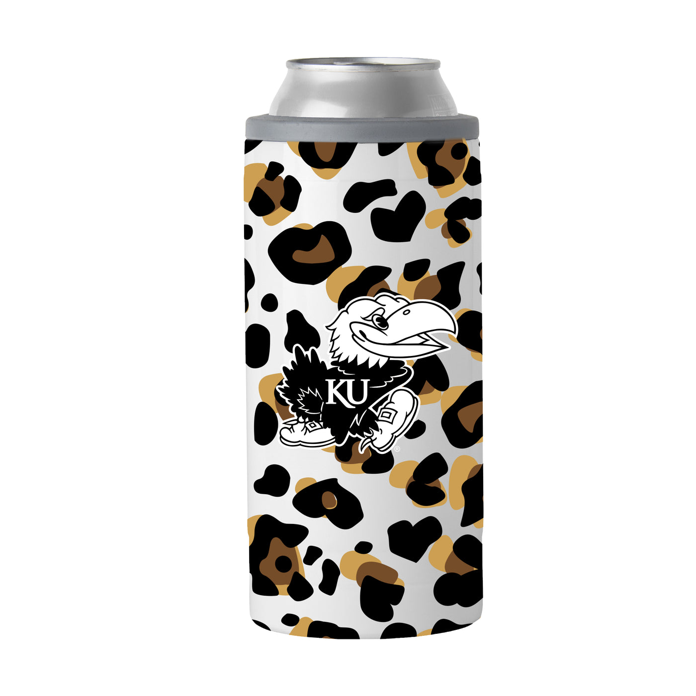 Kansas 12oz Neutral Leopard Slim Can Coolie