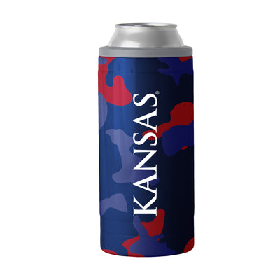 Kansas Camo Swagger 12oz Slim Can Coolie