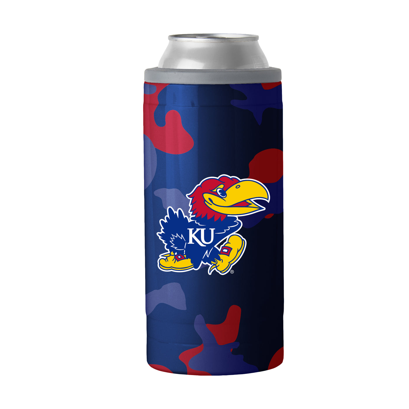 Kansas Camo Swagger 12oz Slim Can Coolie