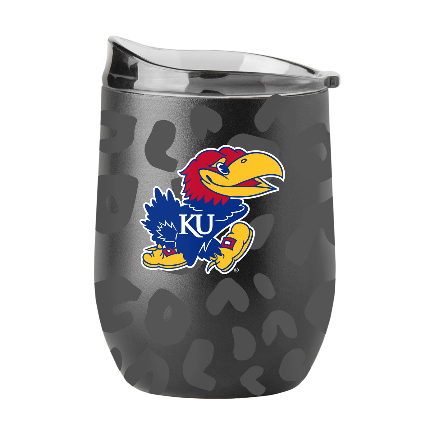 Kansas Leopard 16oz Black Powdercoat Curved Beverage
