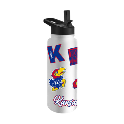 Kansas 34oz White Dreamweave Quencher Bottle