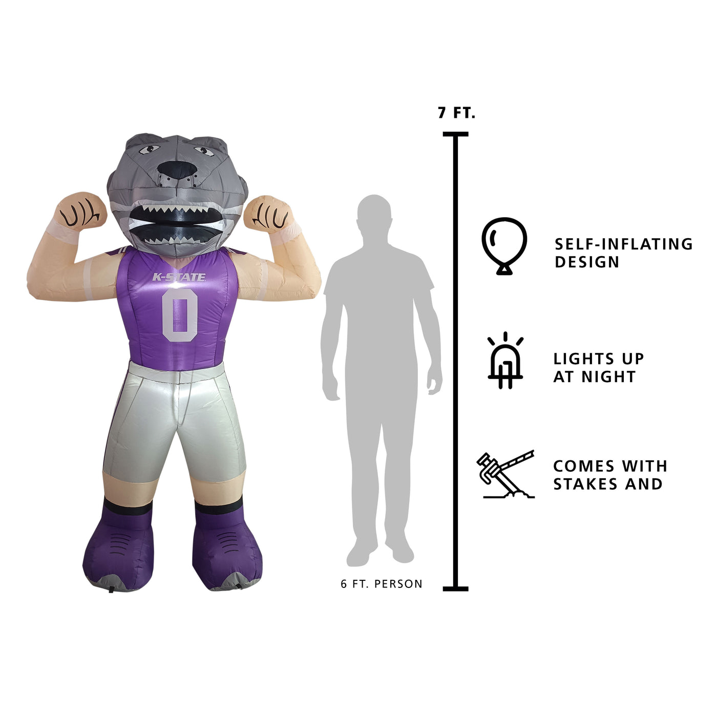 Kansas State 7ft Mascot Yard Inflatable