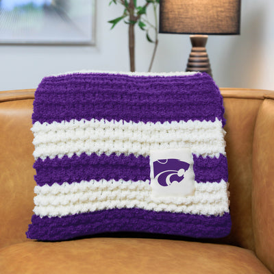 Kansas State Cable Knit Throw 50x60