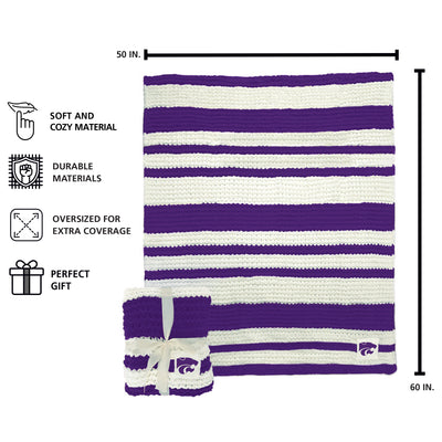 Kansas State Cable Knit Throw 50x60