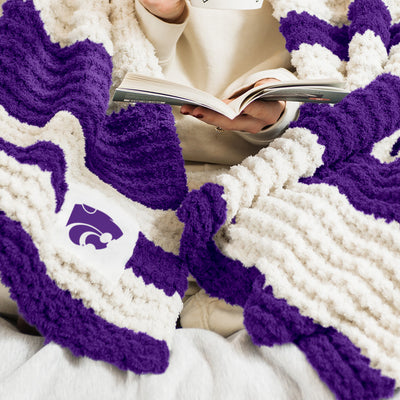Kansas State Cable Knit Throw 50x60