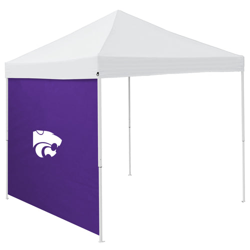 Kansas State 9x9 side panel for Logo Brands shelter, shown in detailed view with fabric and attachment points.