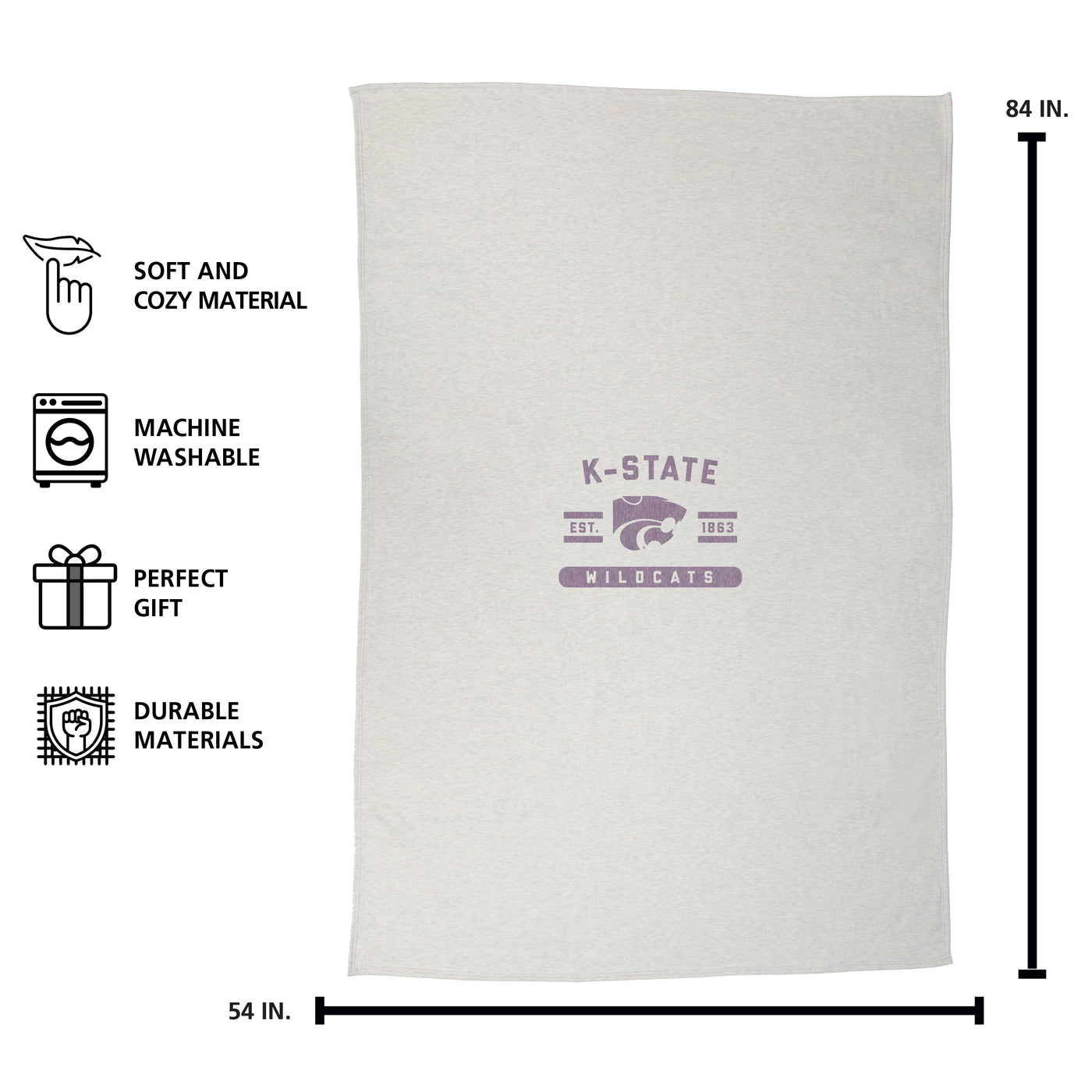 Kansas State Sublimated Sweatshirt Blanket