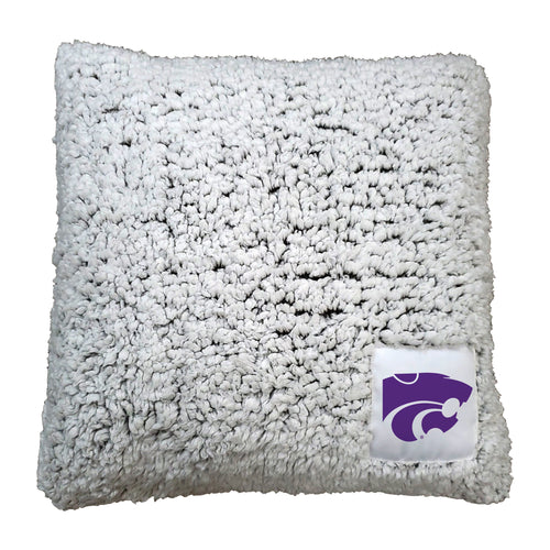 Kansas State Frosty throw pillow featuring the logo, soft fabric, and team colors, perfect for college sports fans.