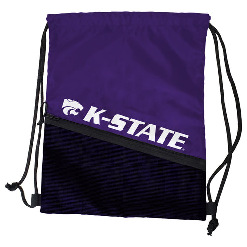 Kansas State Tilt Backsack bag by Logo Brands, featuring team logo and adjustable straps, ideal for sports fans.