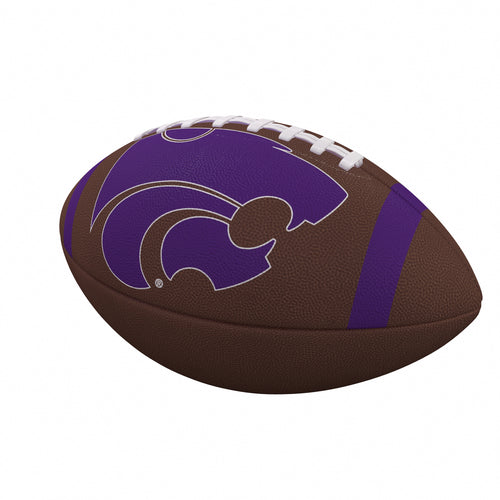 Official KS State Team Stripe composite football by Logo Brands, recreation size, with team colors and stripe design.