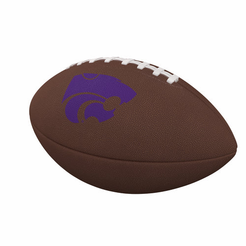 Mini Kansas State University composite football by Logo Brands, perfect for recreation and display.