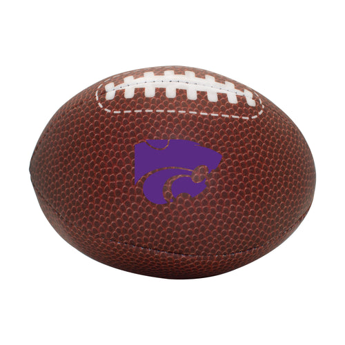 Logo Brands KS State composite brown micro soft football for recreation, featuring the state logo on a soft, textured surface.