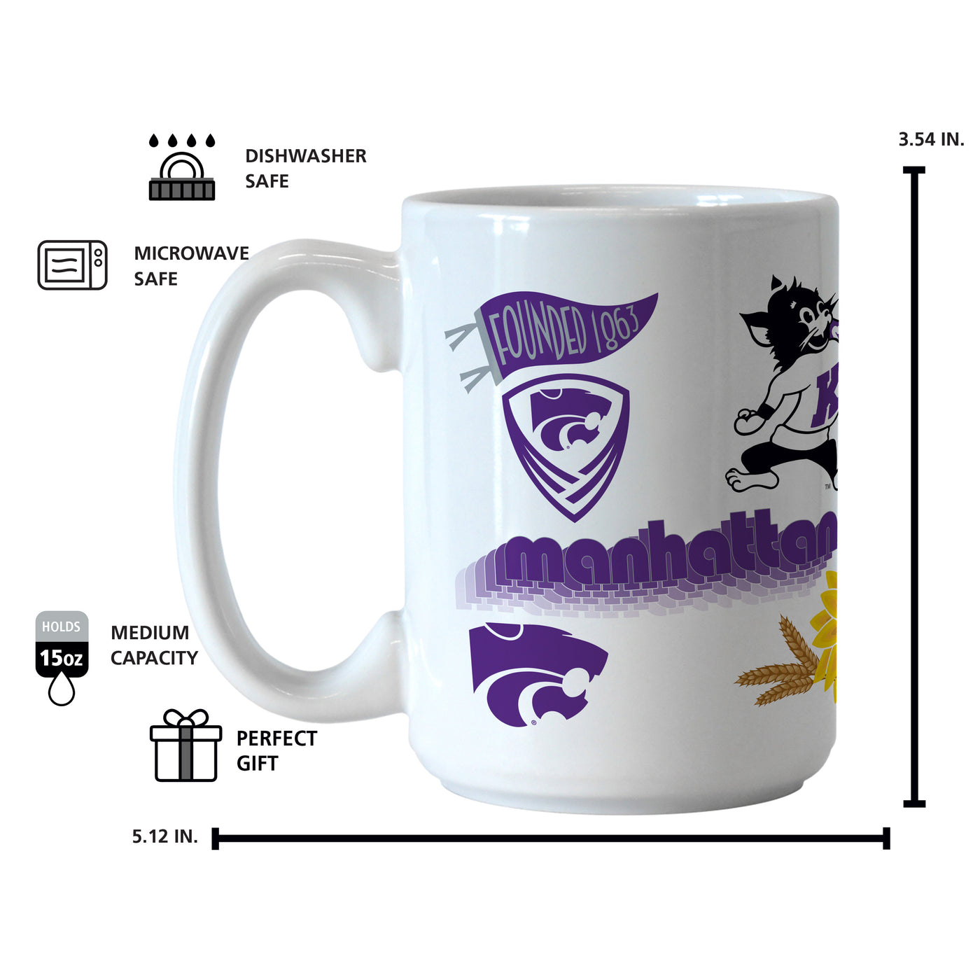 Kansas State 15oz Native Sublimated Mug