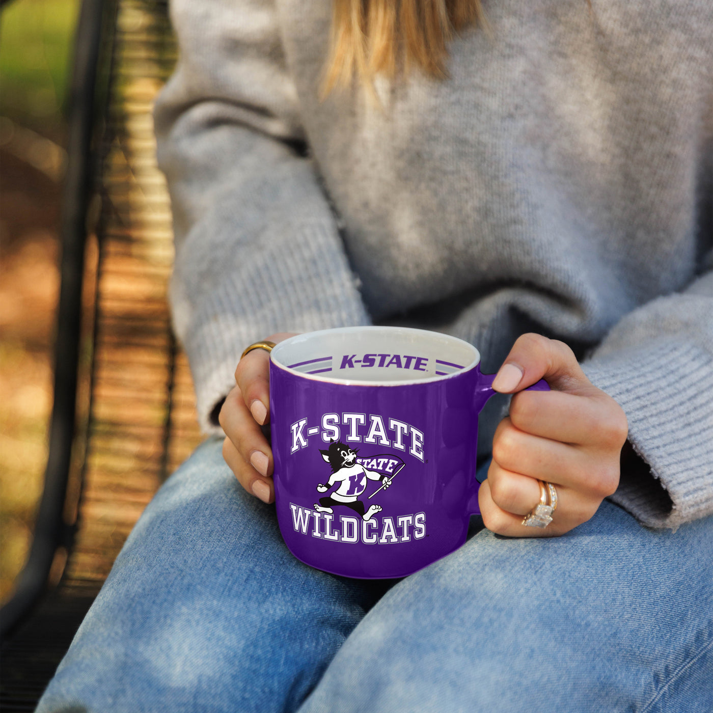 Kansas State 15oz Stripe Mug