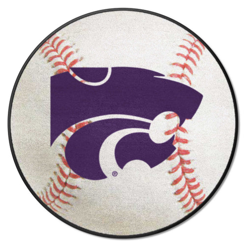 Kansas State University baseball mat by Logo Brands, featuring team logo and design, ideal for sports fans and game rooms.