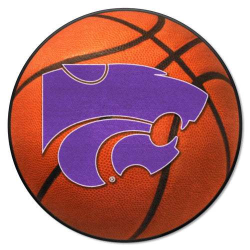 Kansas State University basketball mat by Logo Brands featuring the Wildcats logo and team colors, ideal for sports fan decor.