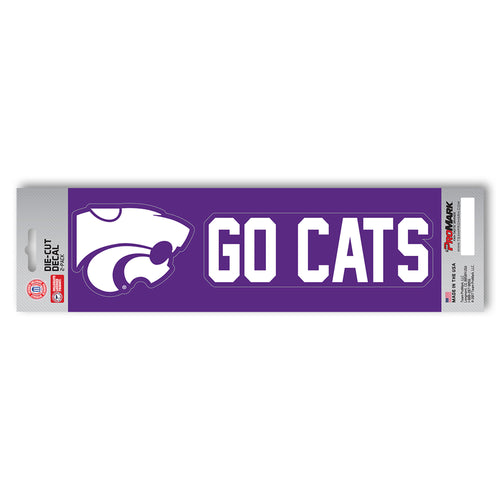 Kansas State University team slogan decal by Logo Brands, featuring bold university logo and slogan for fans and supporters.