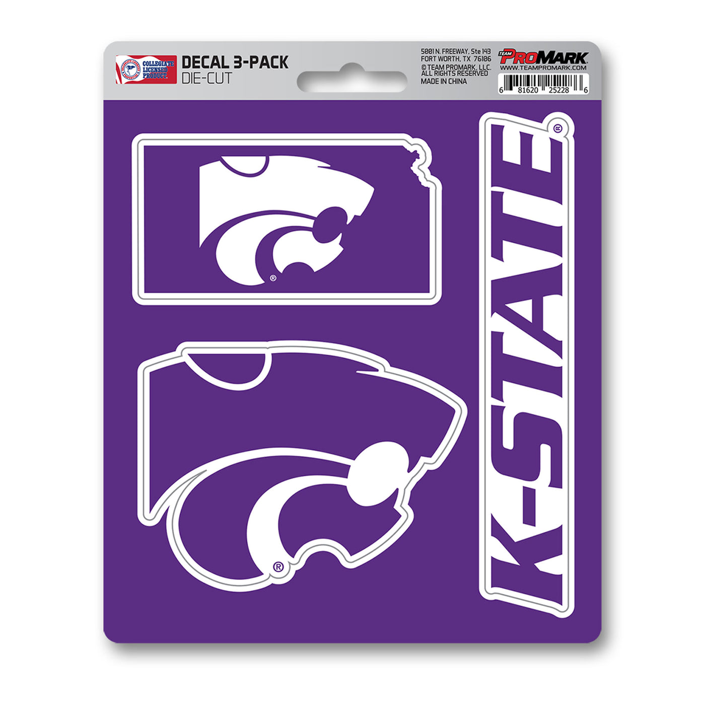 Kansas State University Decal 3-pk