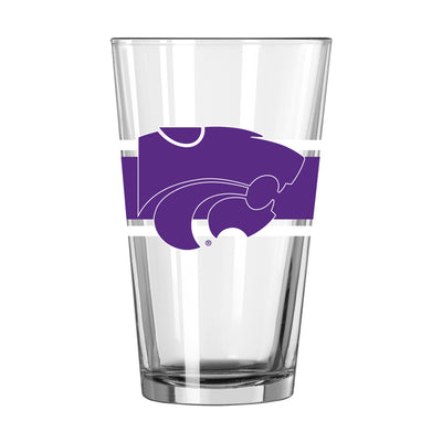 Kansas State 16oz Stripe Pint Glass - Logo Brands