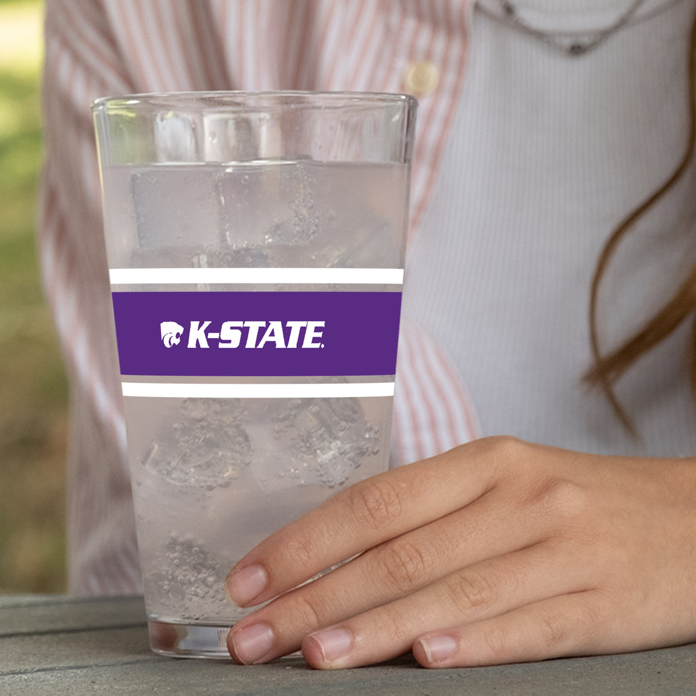 Kansas State 16oz Stripe Pint Glass